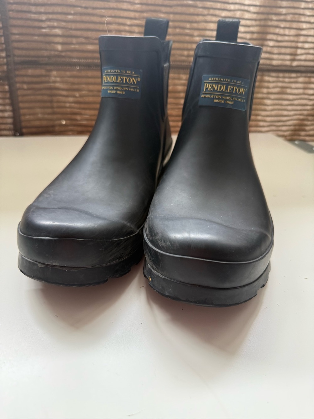 Pendleton Black Platform Chelsea Rain Boots